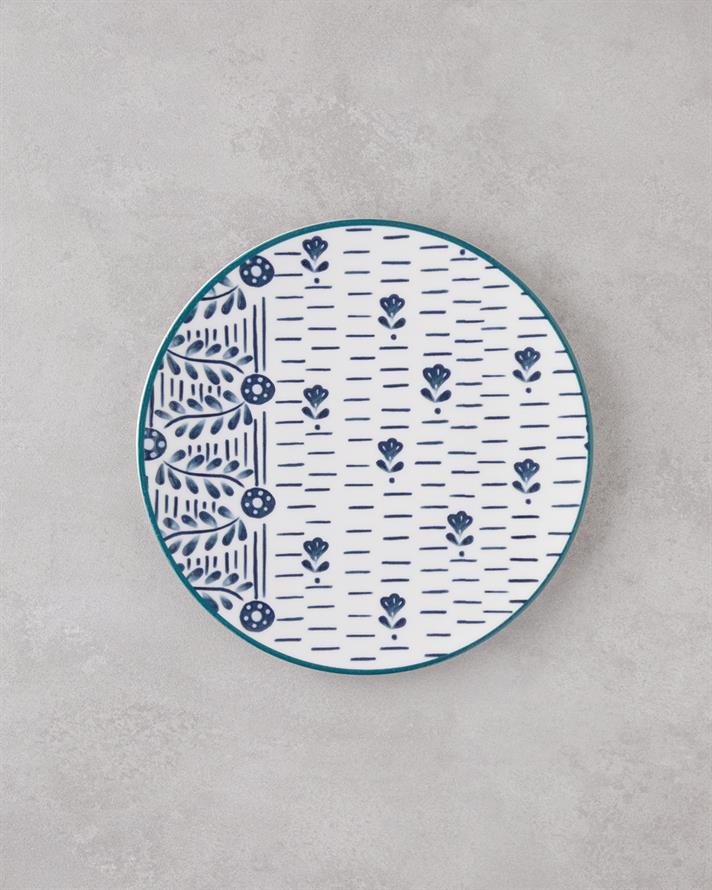 Wells Porselen Kahvaltı ve Sunum Seti 18 Parça 6 Kişilik Mavi