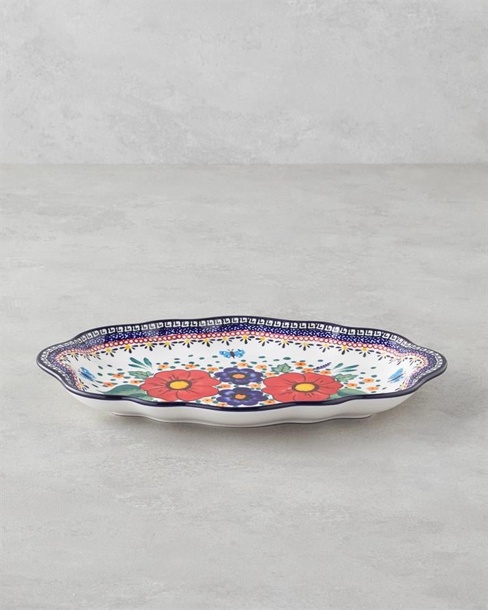 Whimsy Stoneware Kayık Tabak 35 cm Renkli