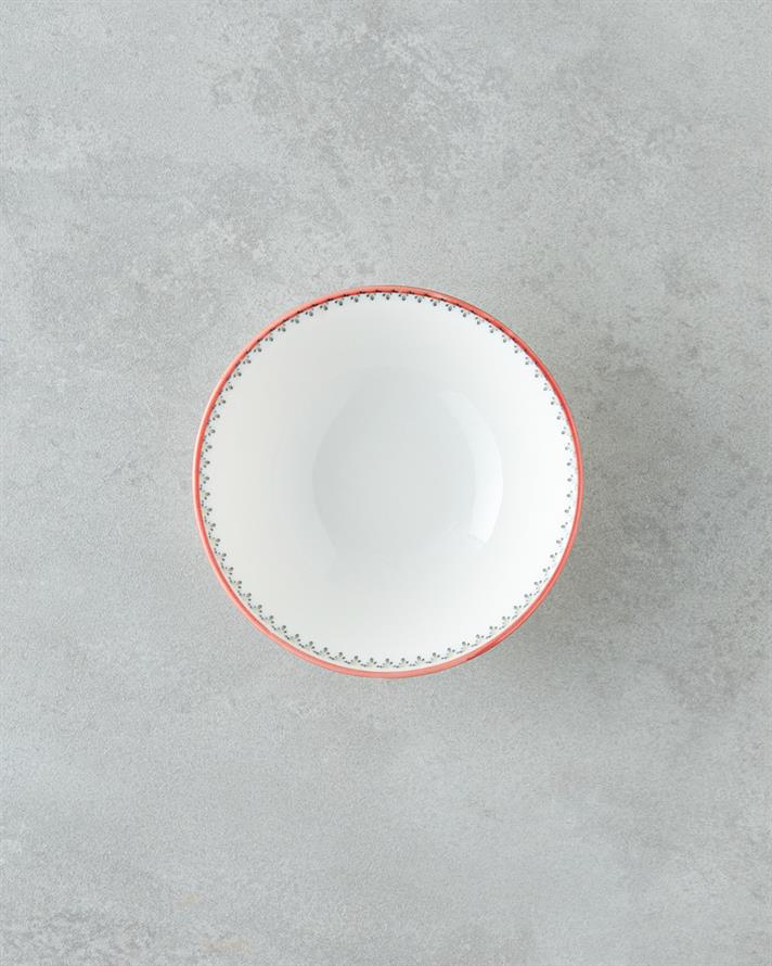 Whircal Bone Porselen Kase 14 cm Kırmızı - Yeşil