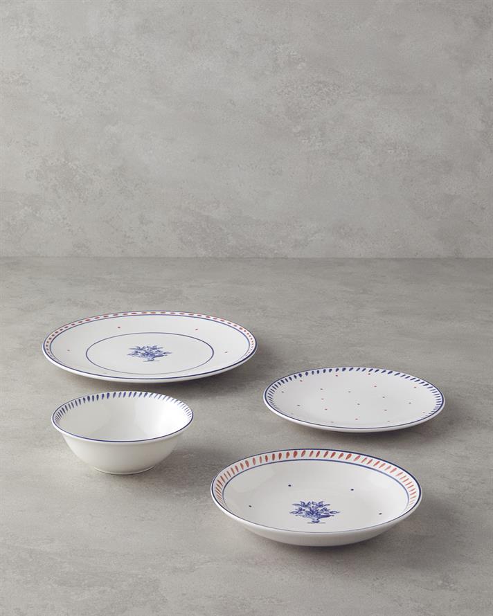 Whisper Seramik Yemek Takımı 16 Parça 4 Kişilik Mavi