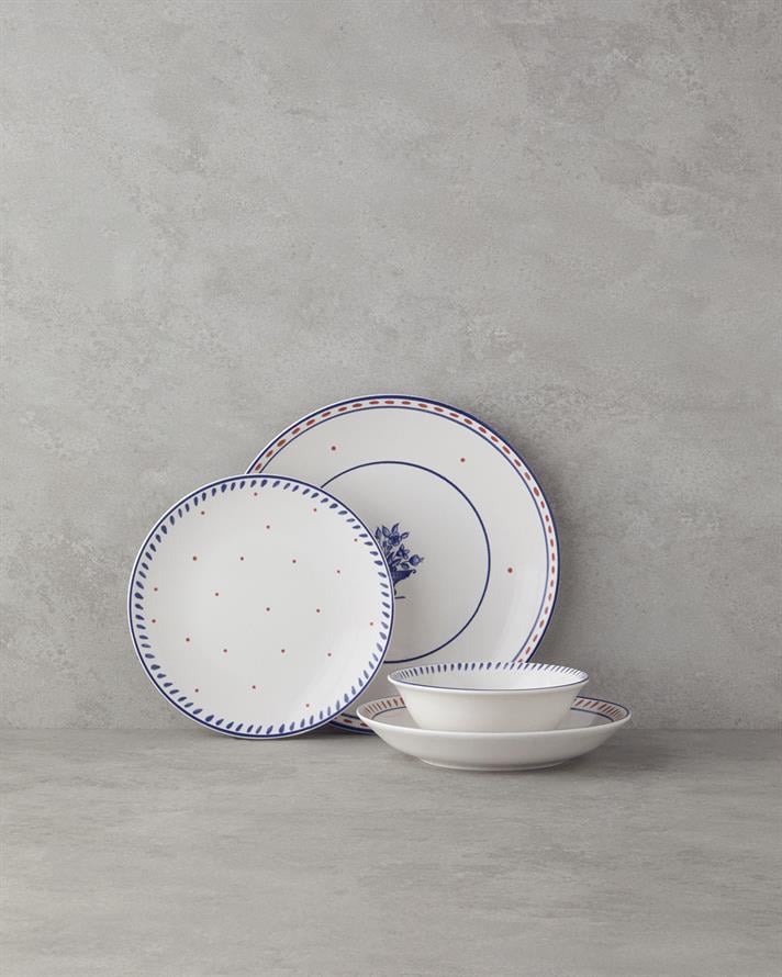 Whisper Seramik Yemek Takımı 16 Parça 4 Kişilik Mavi