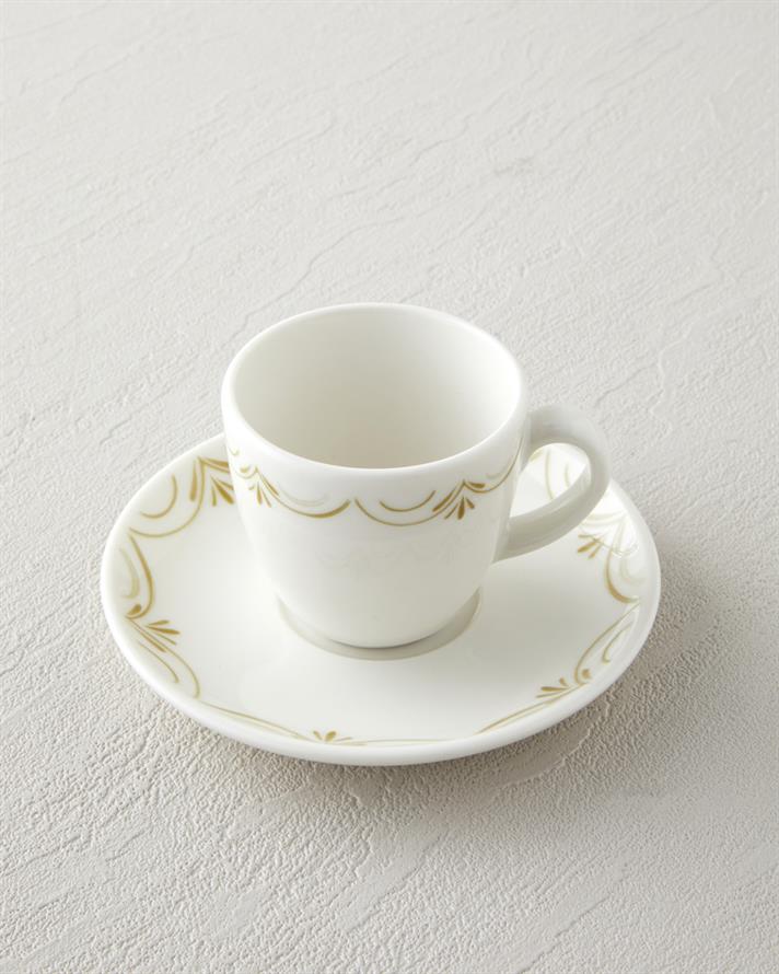 Whispering Bone Porselen 4 Parça 2 Kişilik Kahve Fincan Takımı 90 ml Yeşil