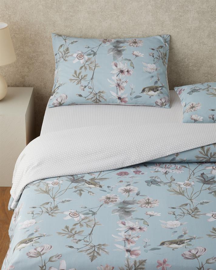 Whispers Dijital Baskılı Kolay Ütülenir  Tek Kişilik Çarşaflı Nevresim Takımı 160x220 cm Seledon