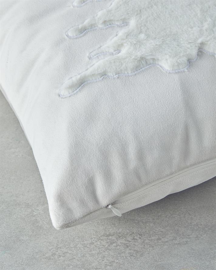 Whitestar Nakışlı Dekoratif Kırlent 45x45 cm Ekru