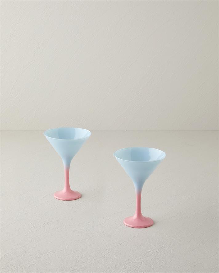 Whitney Cam 2li Cup - Dondurma Kasesi 175 ml Mavi - Pembe