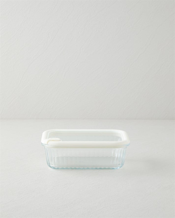 Whity Borosilikat Saklama Kabı 1040 ml Beyaz