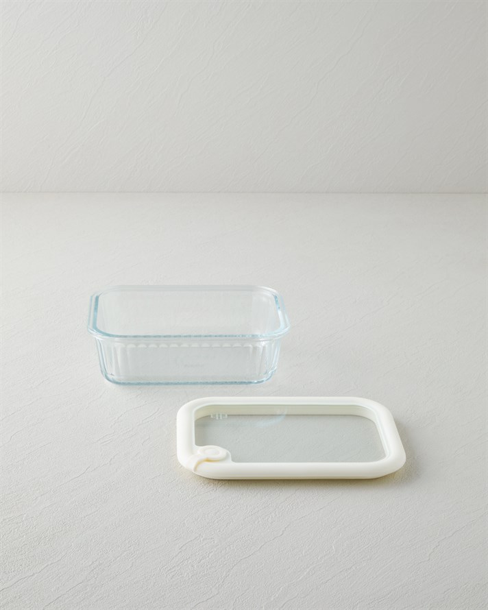 Whity Borosilikat Saklama Kabı 1040 ml Beyaz