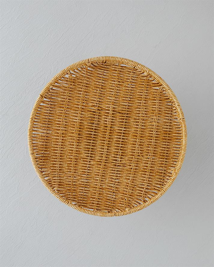 Wicker Plastik Rattan Kek Standı 30 cm Açık Kahverengi