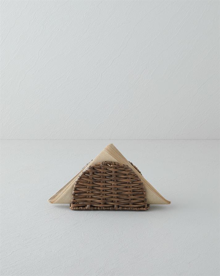 Wicker Plastik Rattan Peçetelik 15x9 cm Kahverengi