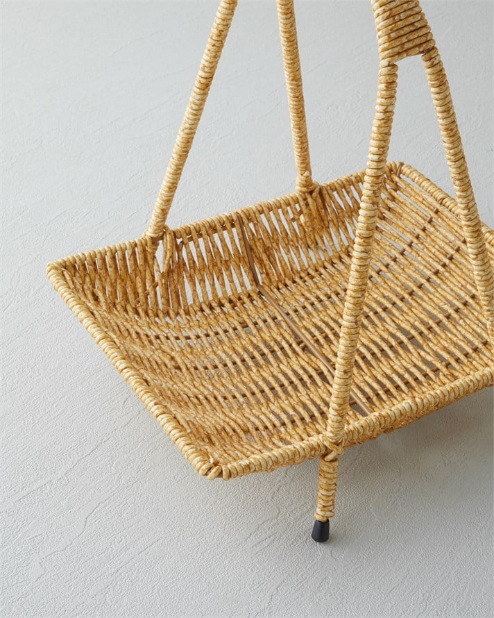 Wicker Rattan Katlı Servis 23x19x25 cm Açık Kahverengi