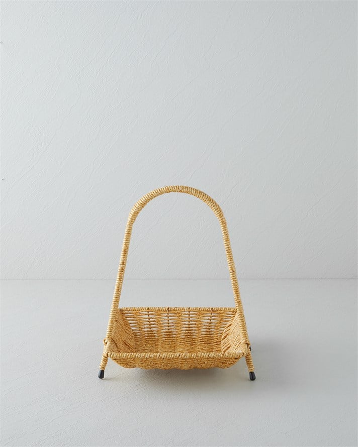 Wicker Rattan Katlı Servis 23x19x25 cm Açık Kahverengi