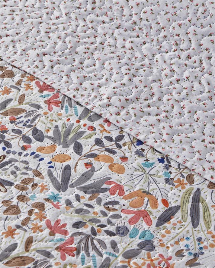 Wild Forest Çift Taraflı Çift Kişilik Çok Amaçlı Örtü 200x220 cm Pembe