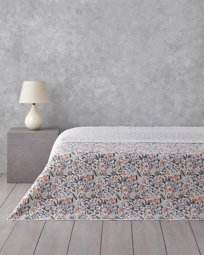 Wild Forest King Size Çift Taraflı Yatak Örtüsü Pembe