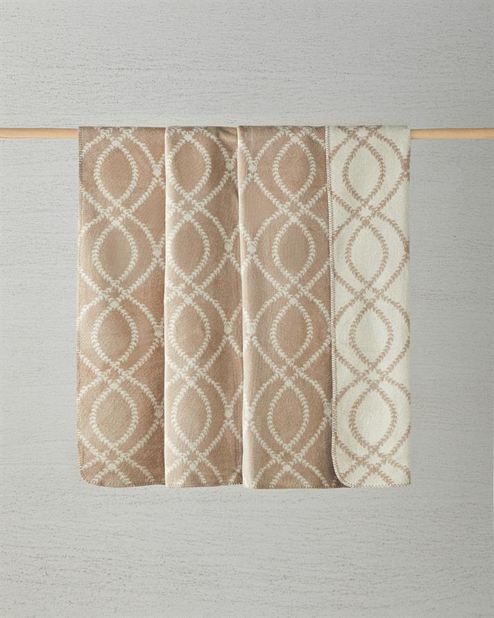 William Pamuklu Tek Kişilik Battaniye 150x200 cm Bej