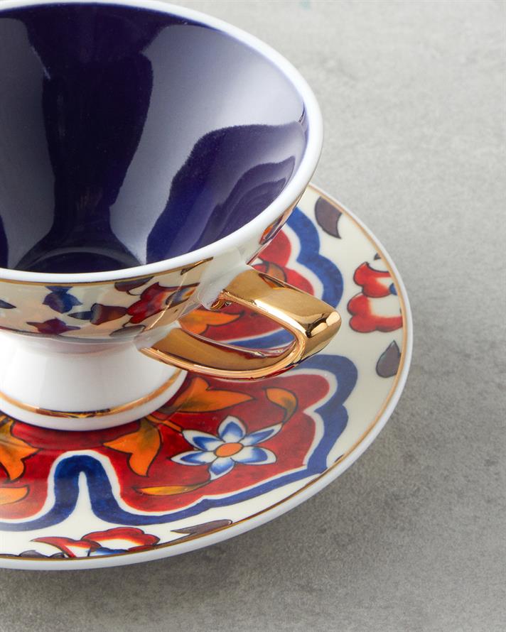 Willow New Bone China 4 Parça 2 Kişilik Kahve Fincan Takımı 90 ml Renkli