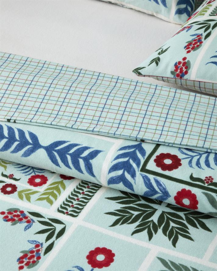 Winter Patch Flanel Çift Kişilik Nevresim Takımı 200x220 cm Açık Yeşil