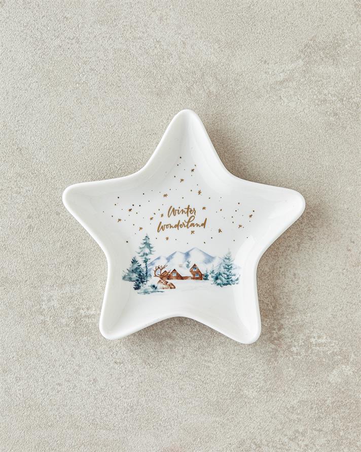 Winter Wonderland New Bone China Çerezlik 13x13 cm Beyaz