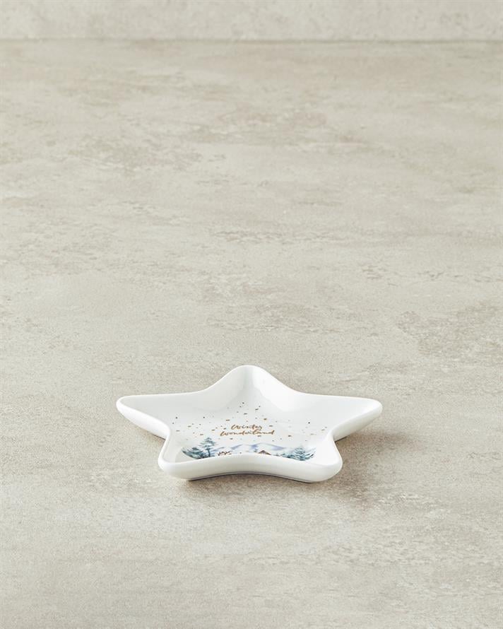 Winter Wonderland New Bone China Çerezlik 13x13 cm Beyaz