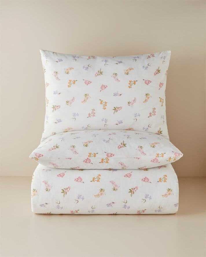 Wisteria Kolay Ütülenir Çift Kişilik Nevresim Seti 200x220 cm Lila-Turuncu