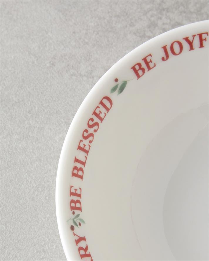 Wonderful Merry Bone Porselen Kase 14 cm Kırmızı - Yeşil