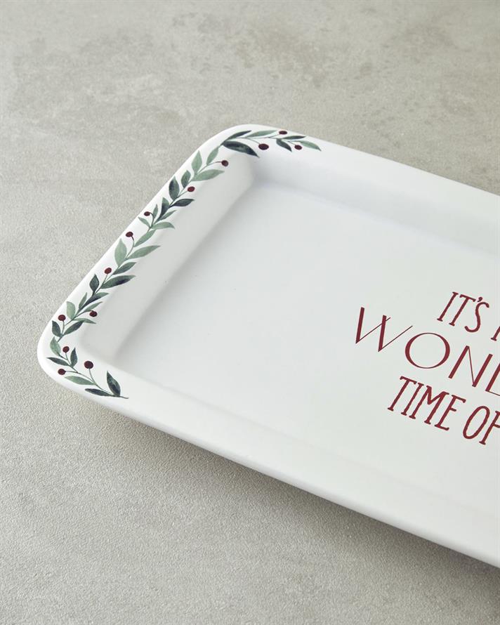 Wonderful Year Seramik Kayık Tabak 36x18 cm Beyaz