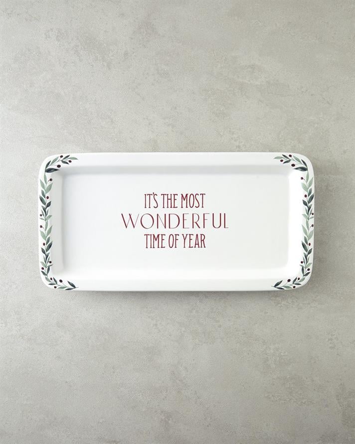 Wonderful Year Seramik Kayık Tabak 36x18 cm Beyaz