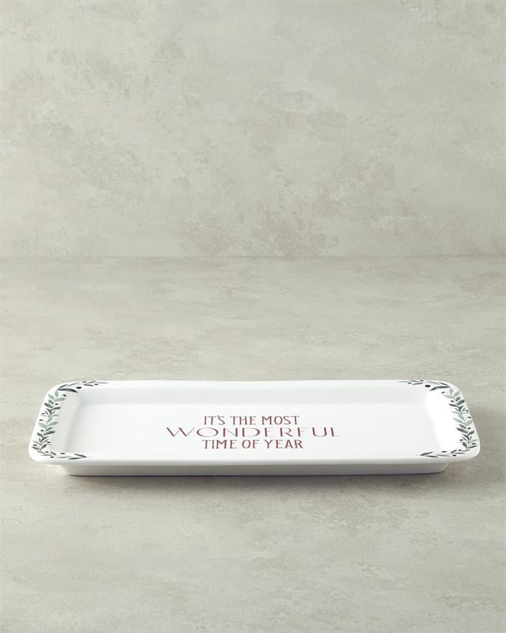 Wonderful Year Seramik Kayık Tabak 36x18 cm Beyaz