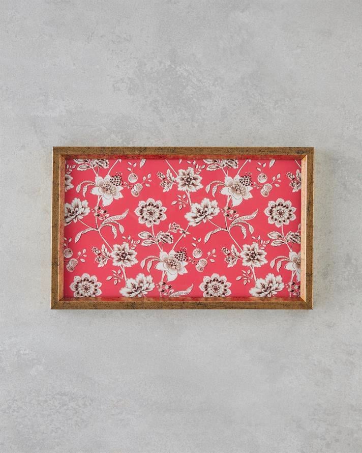 Woody Bergamot Dekoratif Tepsi 16x26 cm Kırmızı