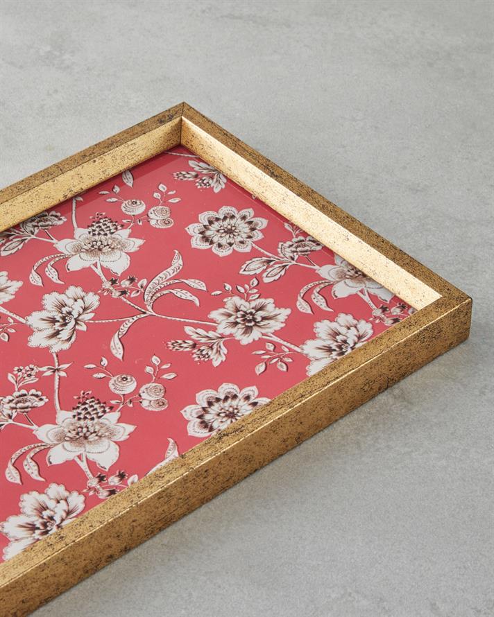 Woody Bergamot Dekoratif Tepsi 16x26 cm Kırmızı