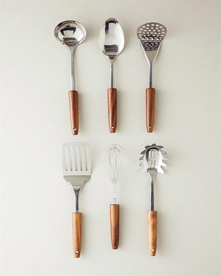 Woody Spoon Çelik Servis Kaşığı Kahve