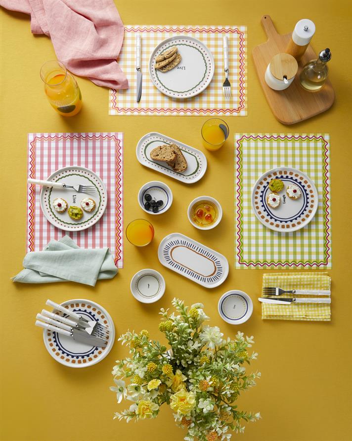 Wordy Seramik Kahvaltı Takımı 14 parça 6 kişilik Renkli