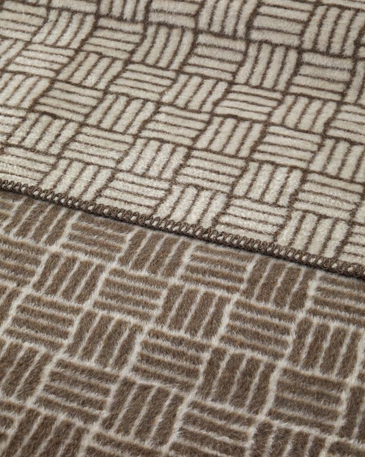 Woven Grid Pamuk Akrilik Tek Kişilik Battaniye 150x200 cm Kahverengi