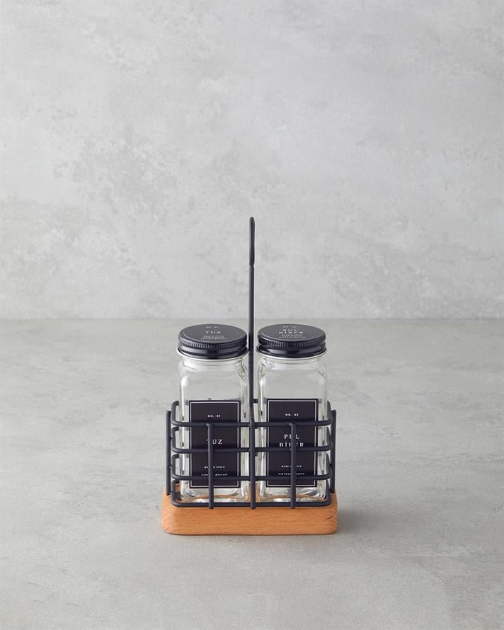 Zest Cam 2li Tuzluk - Biberlik 20x11x5 cm Siyah