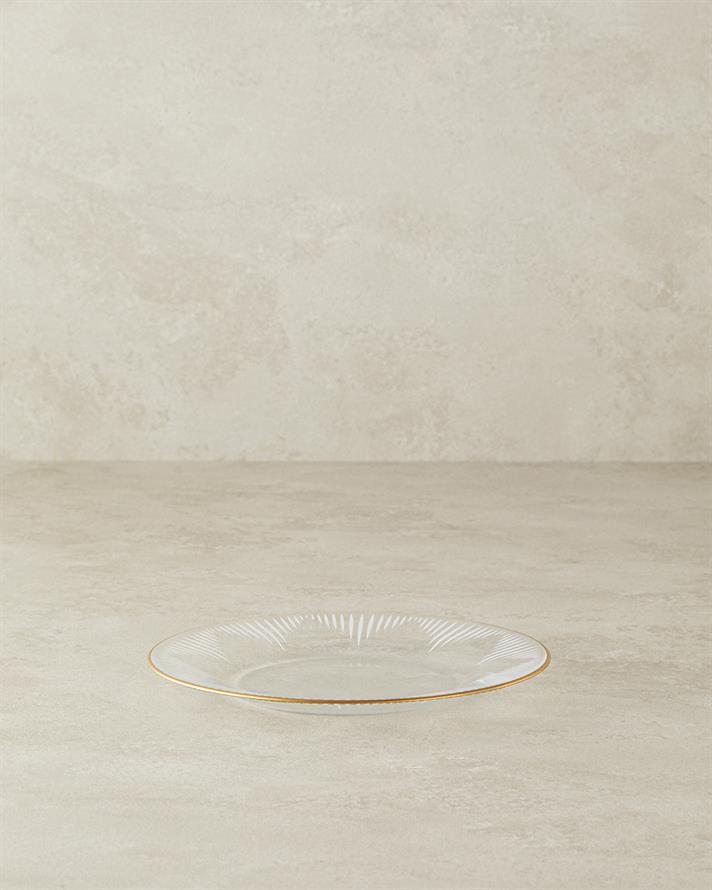 Zett Cam Pasta Tabağı 20 cm Gold