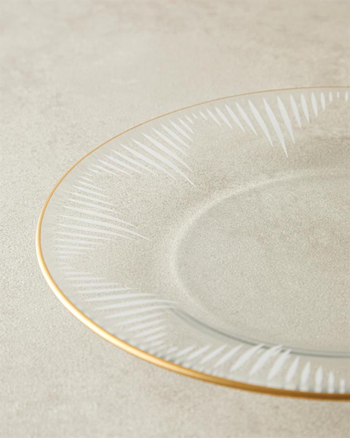 Zett Cam Pasta Tabağı 20 cm Gold