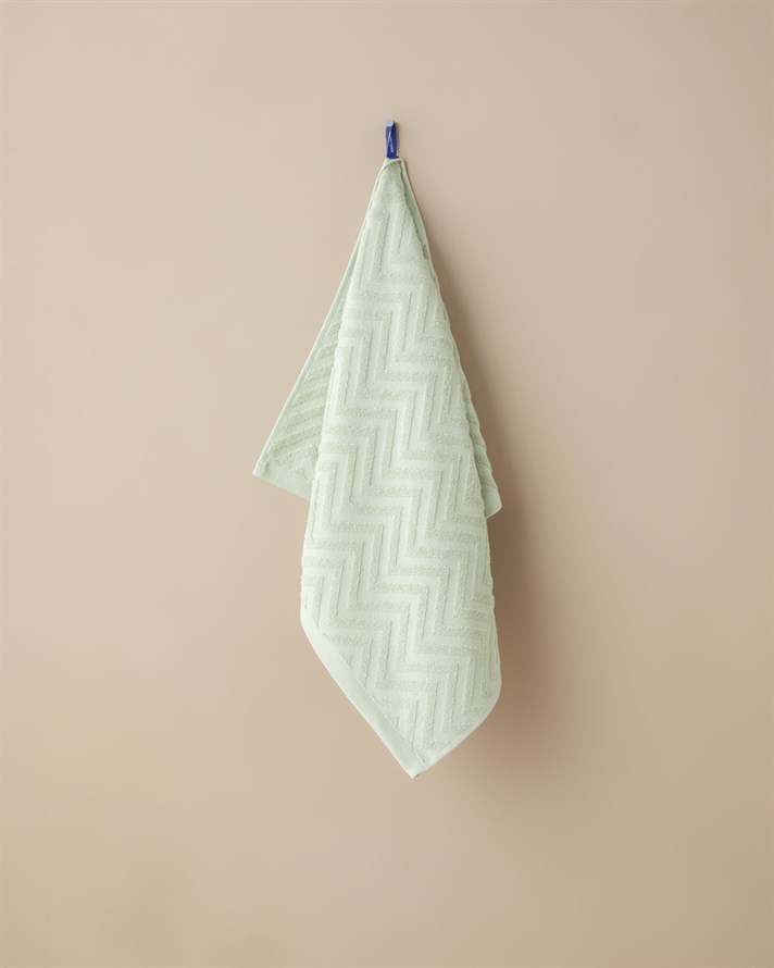 Zigzag Pamuk Yüz Havlusu 50x70 cm Limon Yeşili
