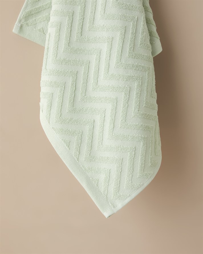 Zigzag Pamuk Yüz Havlusu 50x70 cm Limon Yeşili