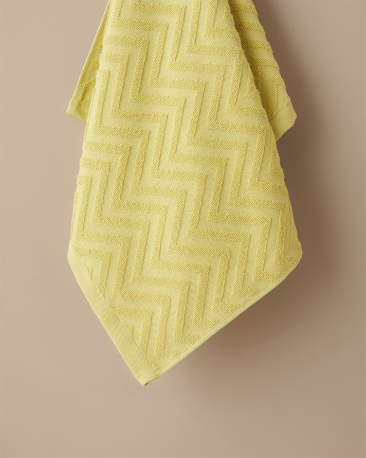 Zigzag Pamuk Yüz Havlusu 50x70 cm Yeşil