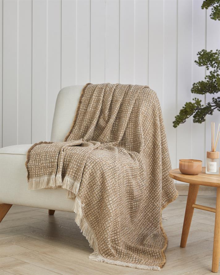 Zoey Koltuk Şalı 140x170 cm Bej