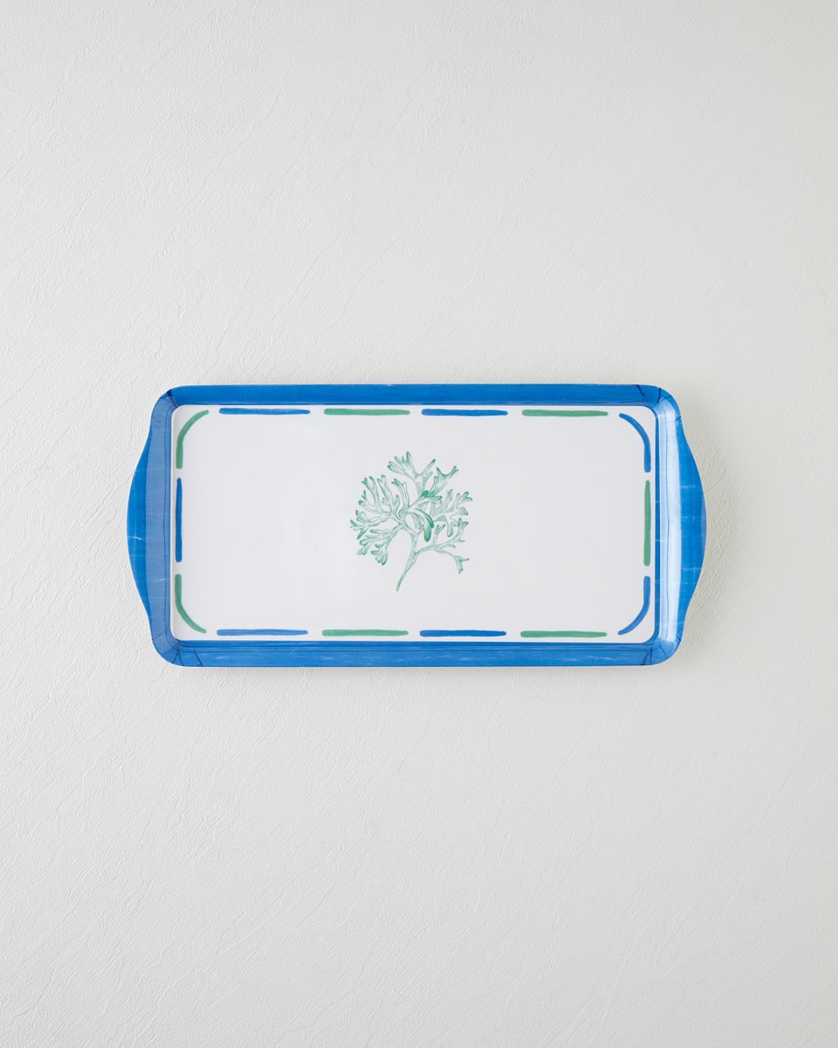 Mariscopia Melamin Tepsi 37x18 cm Mavi - Yeşil