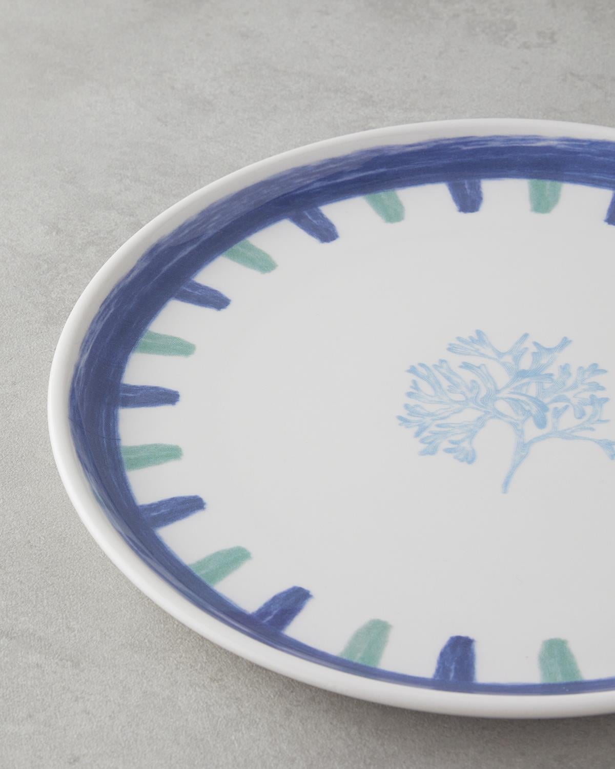 Mariscopia Seramik Servis Tabağı 26 cm Mavi-yeşil