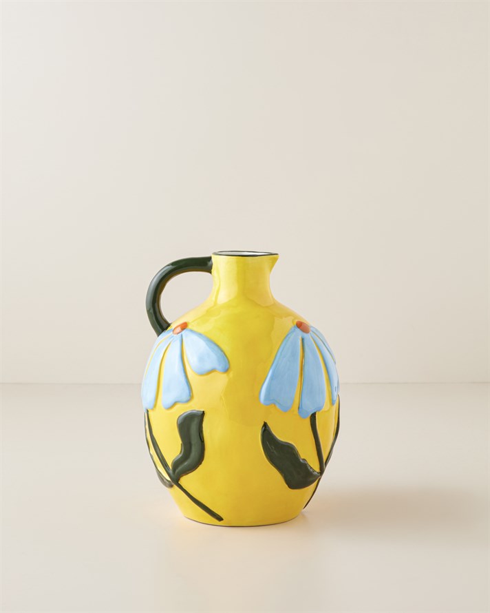 Sunline Stoneware Vazo 21 cm Sarı