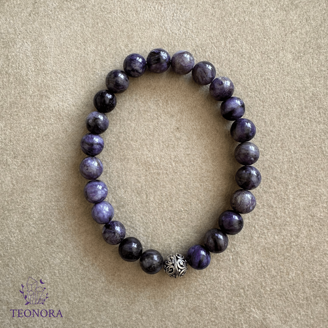 Çeroit Taşlı Bileklik (8mm) - Gümüş Aparatlı