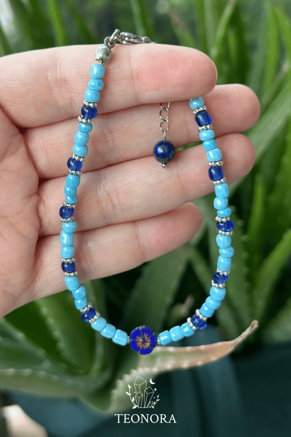 Lapis Lazuli Taşlı Mavi Halhal