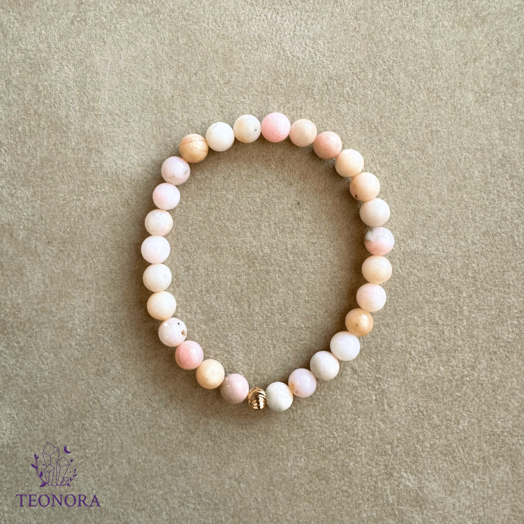 Pembe Opal Taşlı Bileklik (6mm)