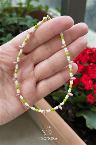 Yeşil & Pembe Detaylı Halhal