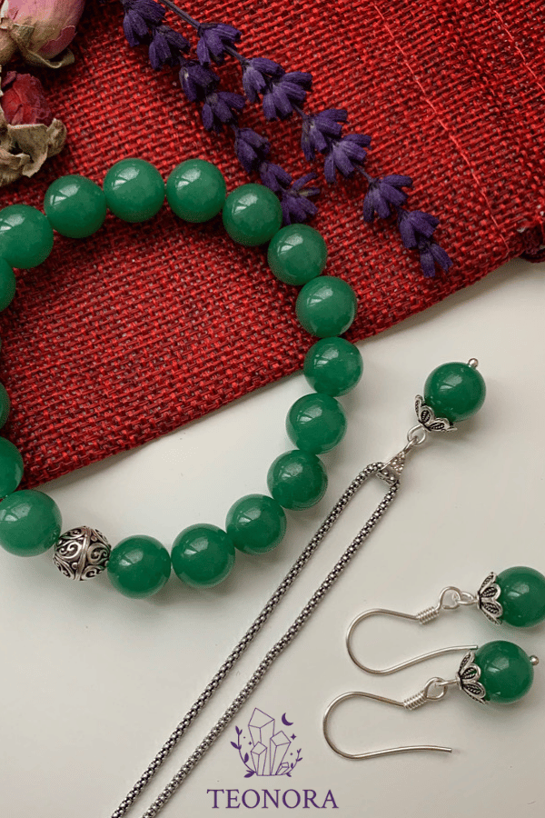Aventurin Taşlı 3'lü Gümüş Set (10mm)