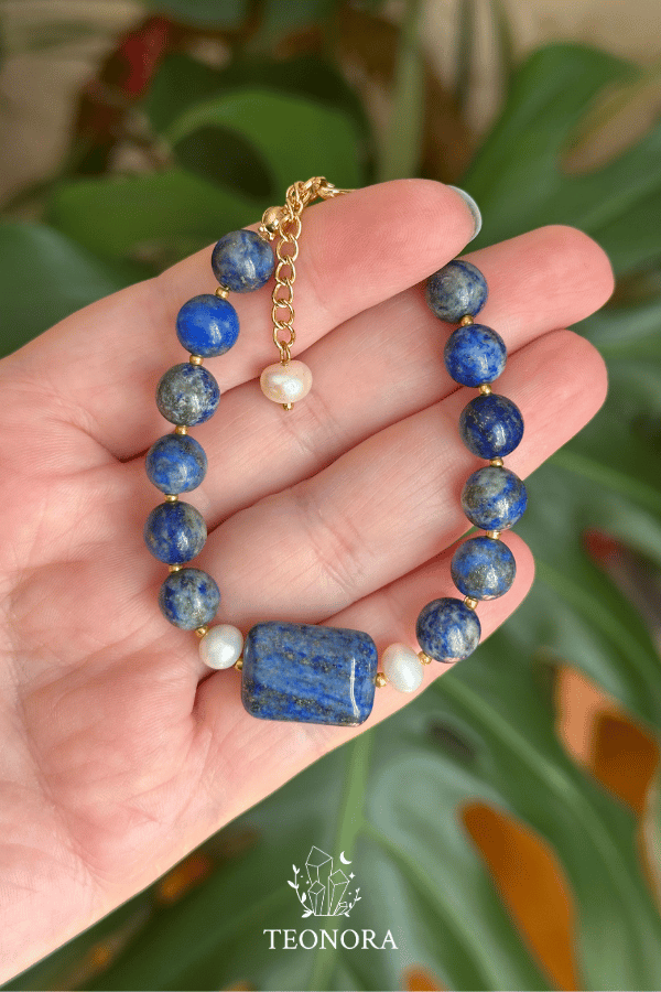 Lapis Lazuli & İnci Doğal Taş Bileklik
