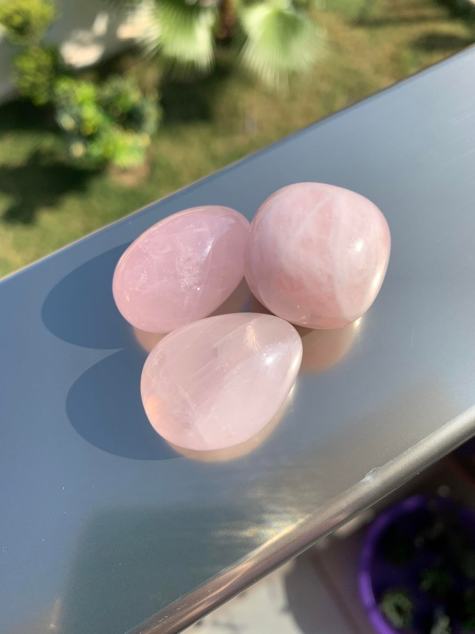 Pembe Kuvars Tamburlu Doğal Taş