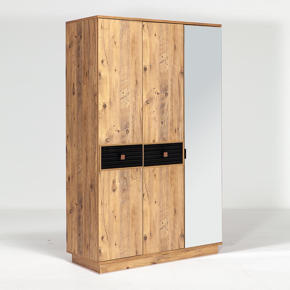 Arya 3 Kapaklı Aynalı Gardırop- Atlantik Çam